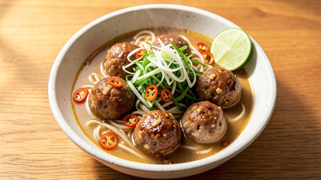Asian Pork Meatball Soup Recipe: Umami Bombs in Spiced Coconut Broth