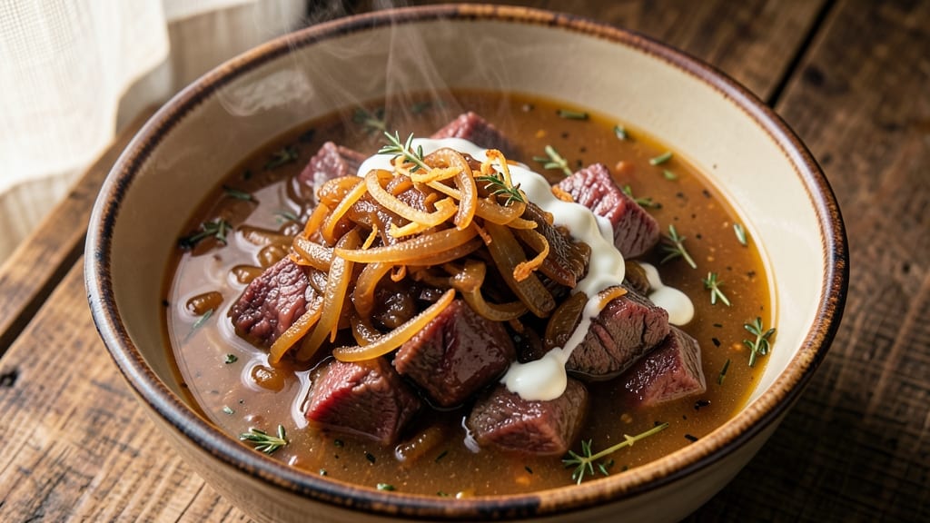 Beefy Onion Soup Recipe: Deep Umami Flavor With Crispy Topping Magic