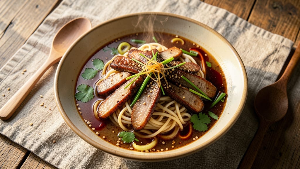 Asian BBQ Pork Noodle Soup Recipe: Smoky-Sweet Swirls Over Silky Rice Noodles