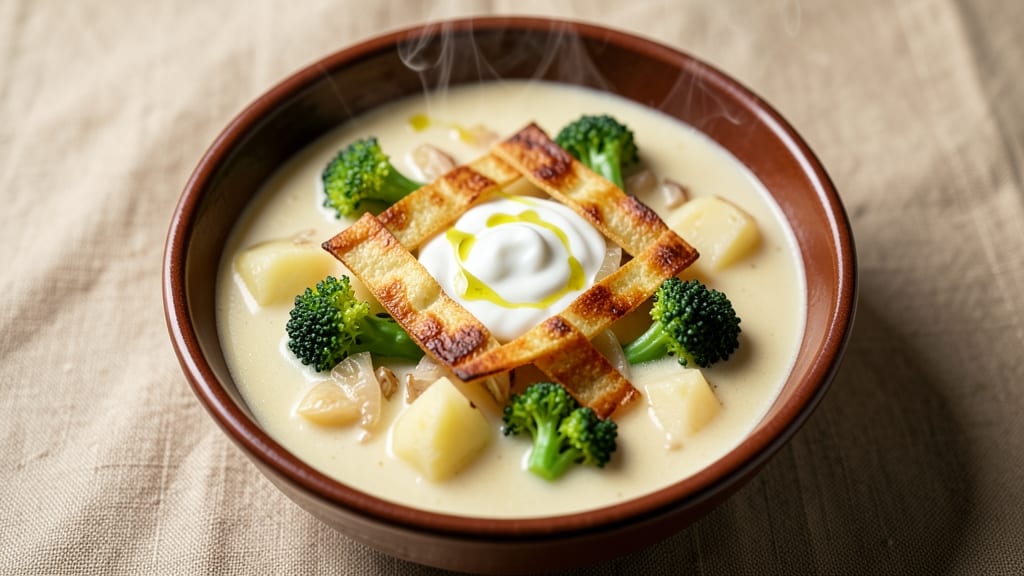 Baked Potato and Broccoli Soup Recipe: Velvety Creaminess With Crispy Topping Magic