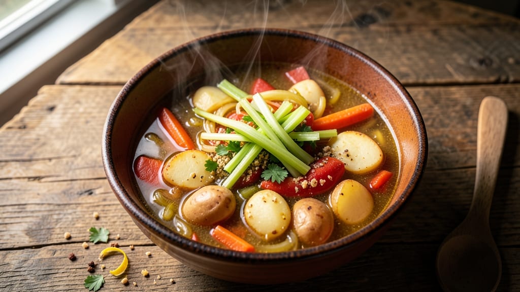 Best Vegetable Soup Recipe in the World: Slow-Simmered Umami Bomb With Celery Crown Crunch