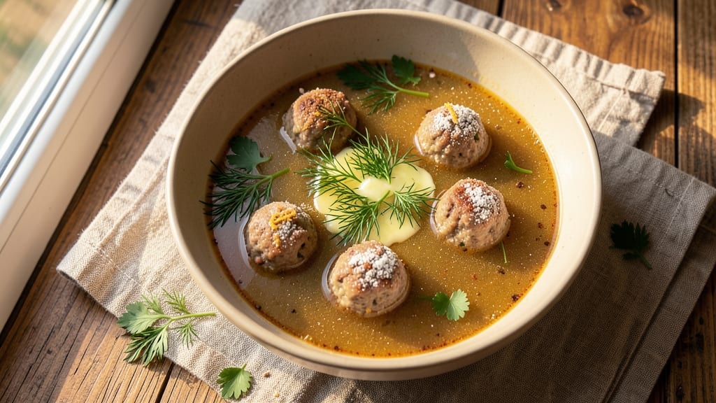 Armenian Meatball Soup Recipe: Spiced Lamb Bites in Tart Cherry-Tomato Broth
