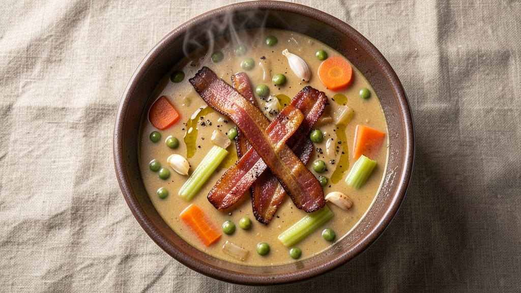 Slow Cooker Bean and Bacon Soup Recipe: Smoky Bacon Crunch Over Hearty Lentil Base