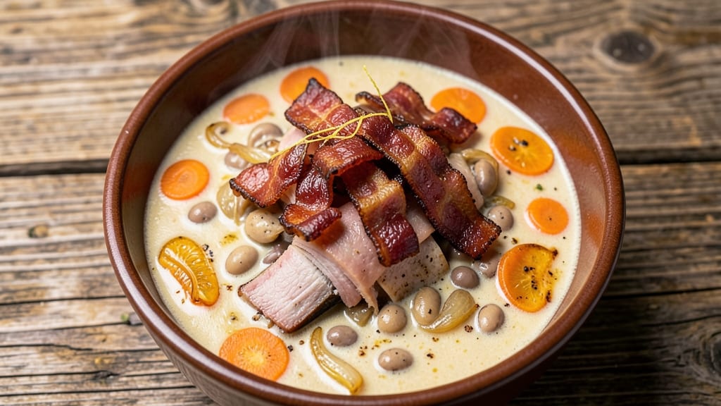 Alton Brown's Ham and Bean Soup Recipe: Smoky Bacon-Infused Depth in One Pot