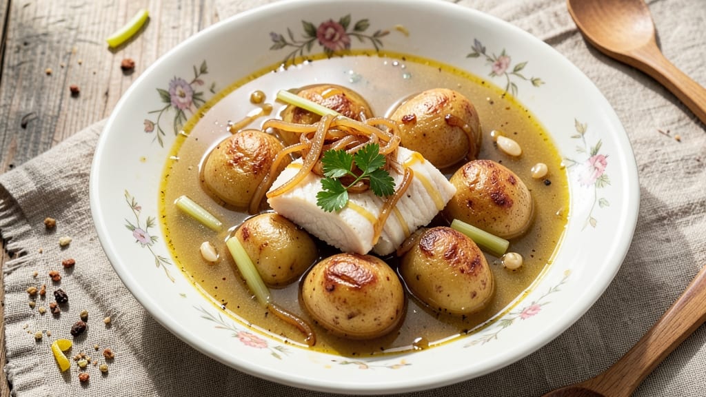 Best Fish Soup Recipe in the World with Potatoes: Crisp Celery Crowns Over Herbed Broth Magic