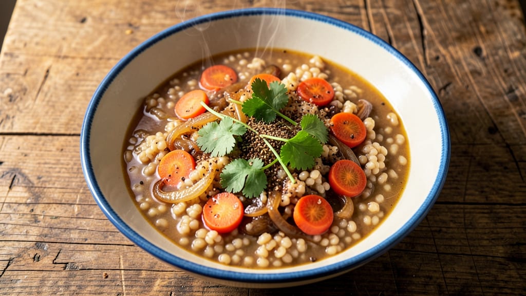 Arabic Barley Soup Recipe: Spiced Pearl Wheat in Fragrant Cumin Broth