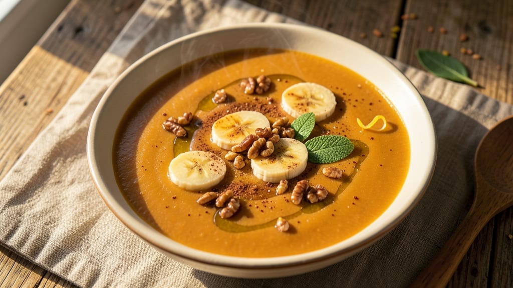 Banana Nut Squash Soup Recipe: Warm Spiced Swirl With Toasted Pecans
