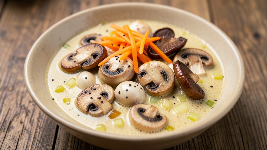 3 Mushroom Soup Recipe: Umami-Packed Depth With Crispy Celery Crowns