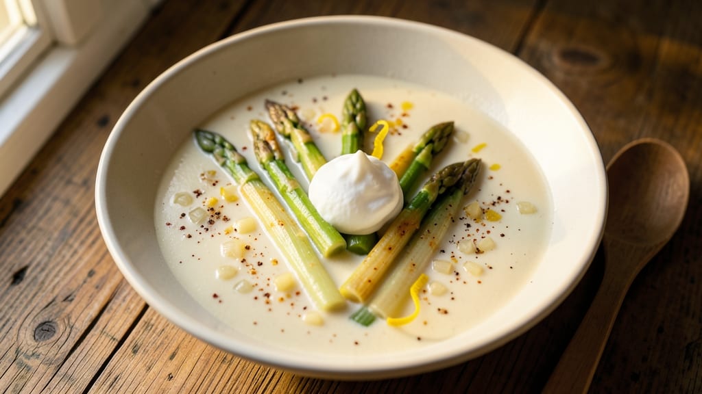 Asparagus Celery Soup Recipe: Herb-Infused Velouté With Fresh Crunch Topping