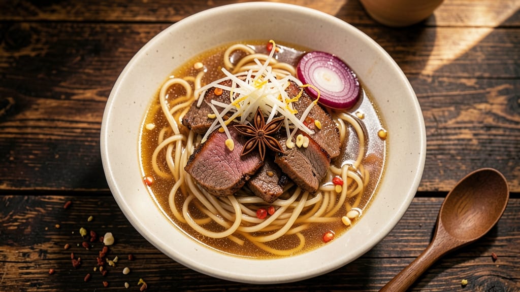 Authentic Chinese Beef Noodle Soup Recipe: Wok-Seared Beef and Star-Anise Infused Broth