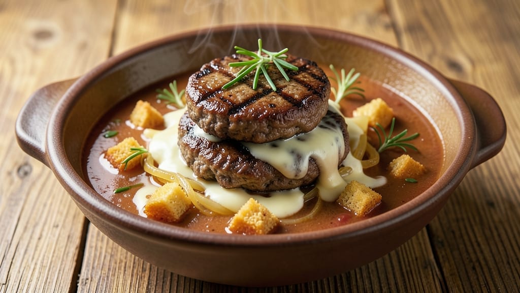 All American Cheeseburger Soup Recipe: Crispy Bacon Bits and Juicy Beef Chunks