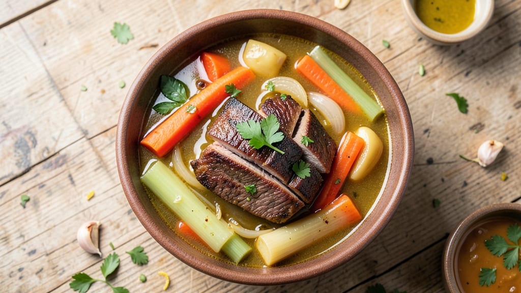 Beef Pares Soup Recipe: Crispy Topping and Rich Tomato Depth