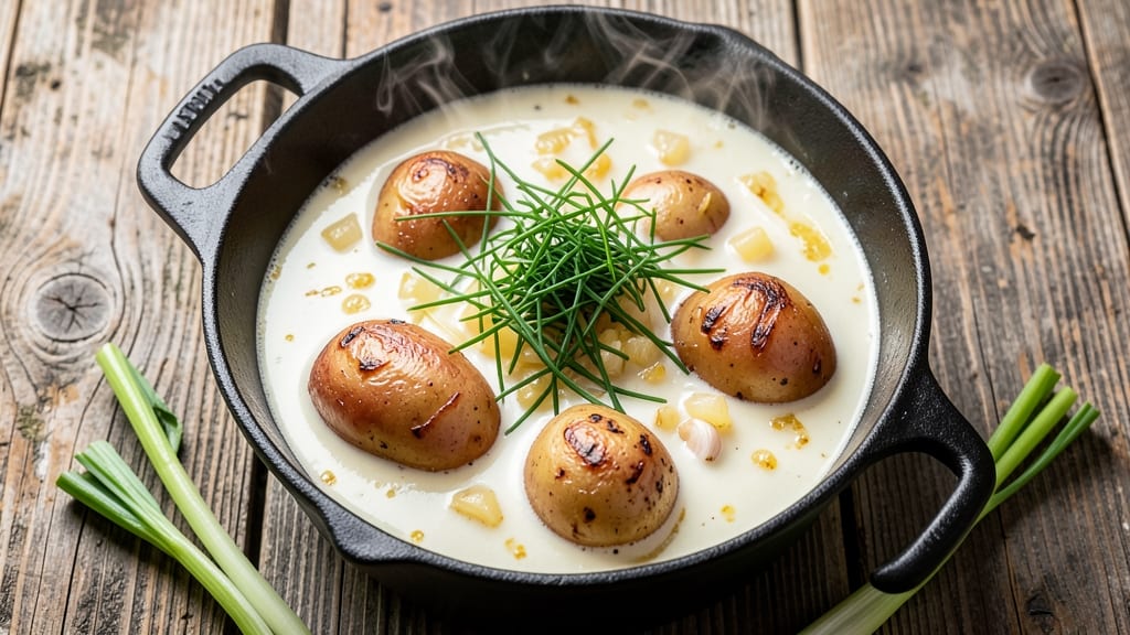 Baked Potato Soup Dutch Oven Recipe: Thick, Velvety Texture With Crispy Celery Crowns