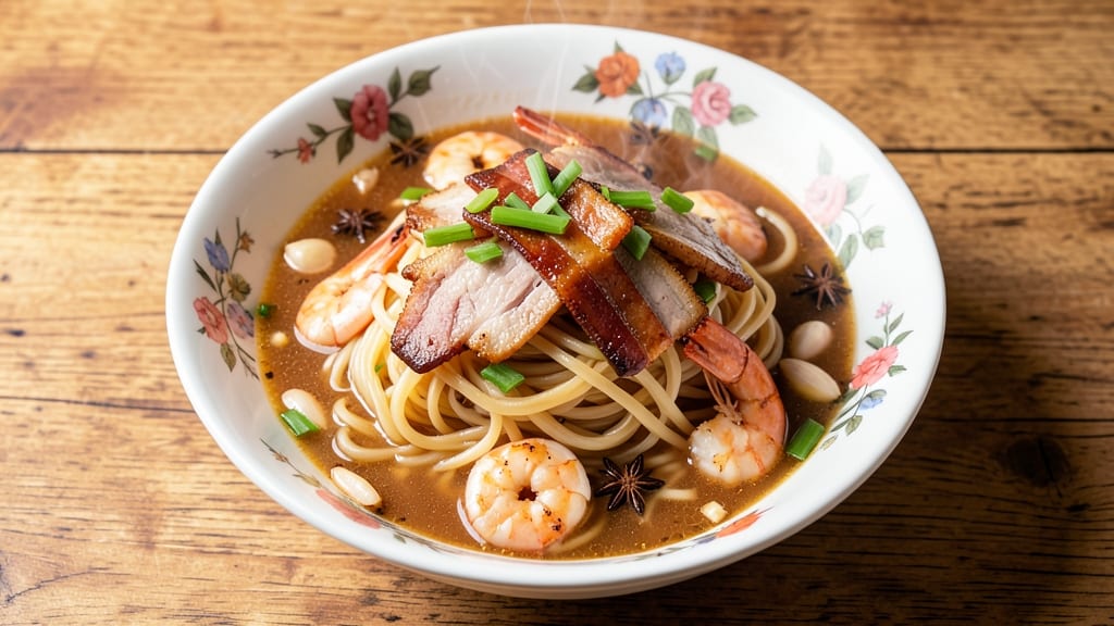 Bihon Soup Recipe Filipino: Crispy Garlic Star Anise Infusion Over Silky Rice Noodles