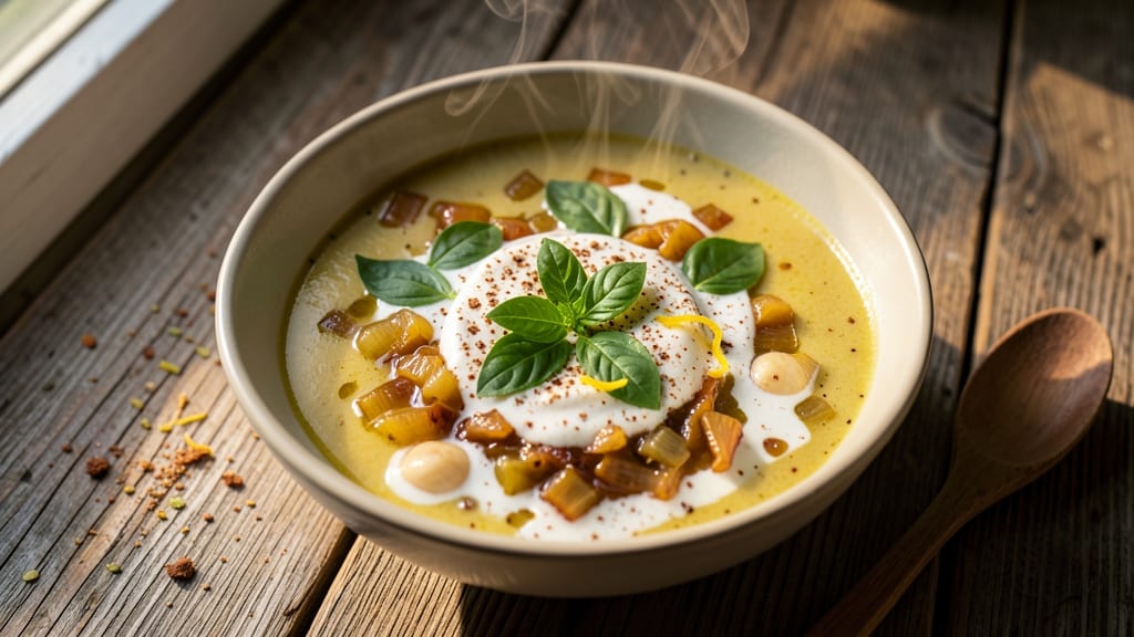 Basil Soup Recipe Vegetarian: Herb-Infused Creaminess With Fresh Celery Crown Crunch