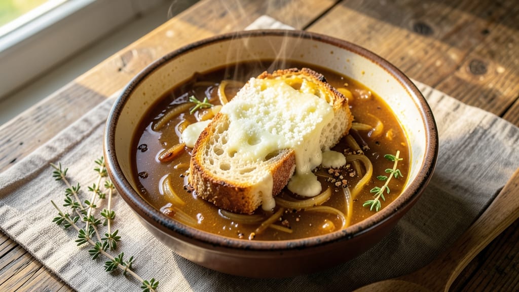 99 French Onion Soup Recipe: Crispy Gruyère Crowns Over Rich Caramelized Broth