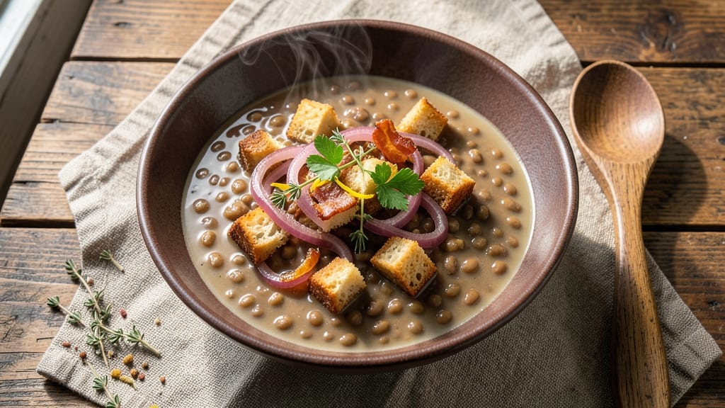 Amy's Copycat Lentil Soup Recipe: Smoky Bacon and Caramelized Onion Depth