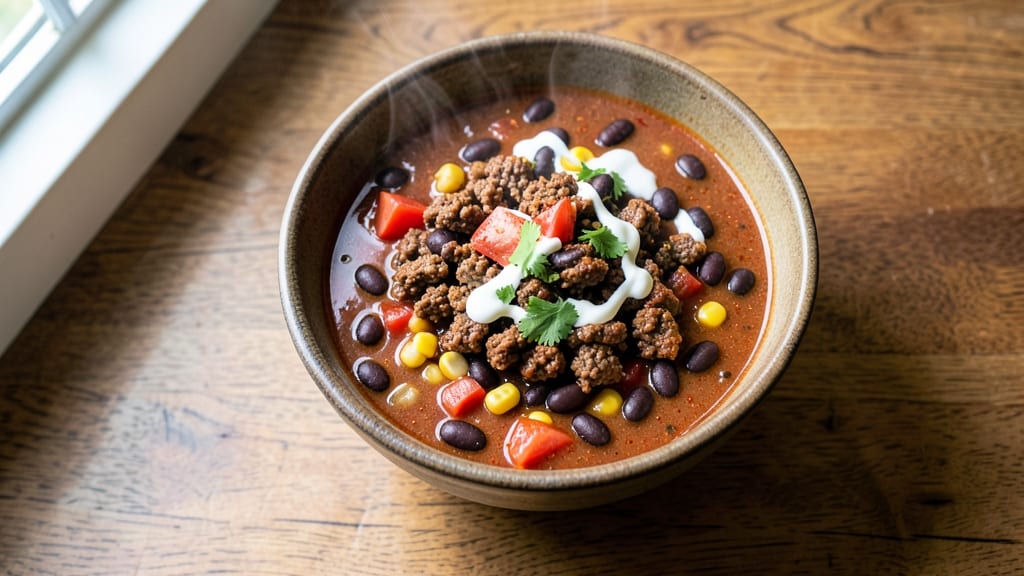 8-Can Taco Soup Recipe With Ground Beef: Bold Spice and Hearty Beef in One Pot