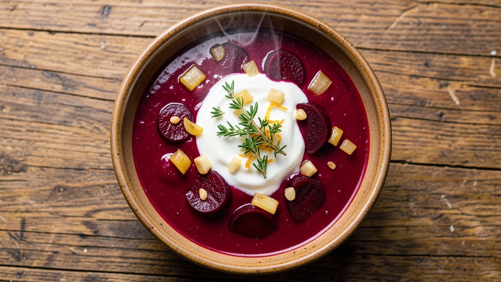 Beet Soup Recipe Vegetarian: Earthy Sweetness With Creamy Herb Velout