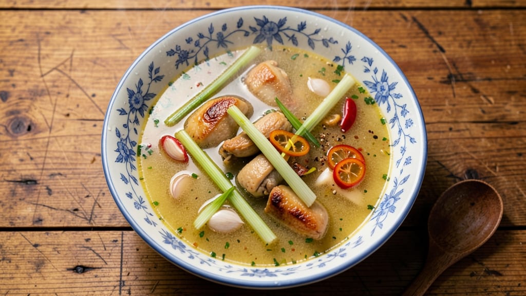 Asian Chicken Stock Soup Recipe: Fragrant Ginger-Lime Broth With Silky Noodles