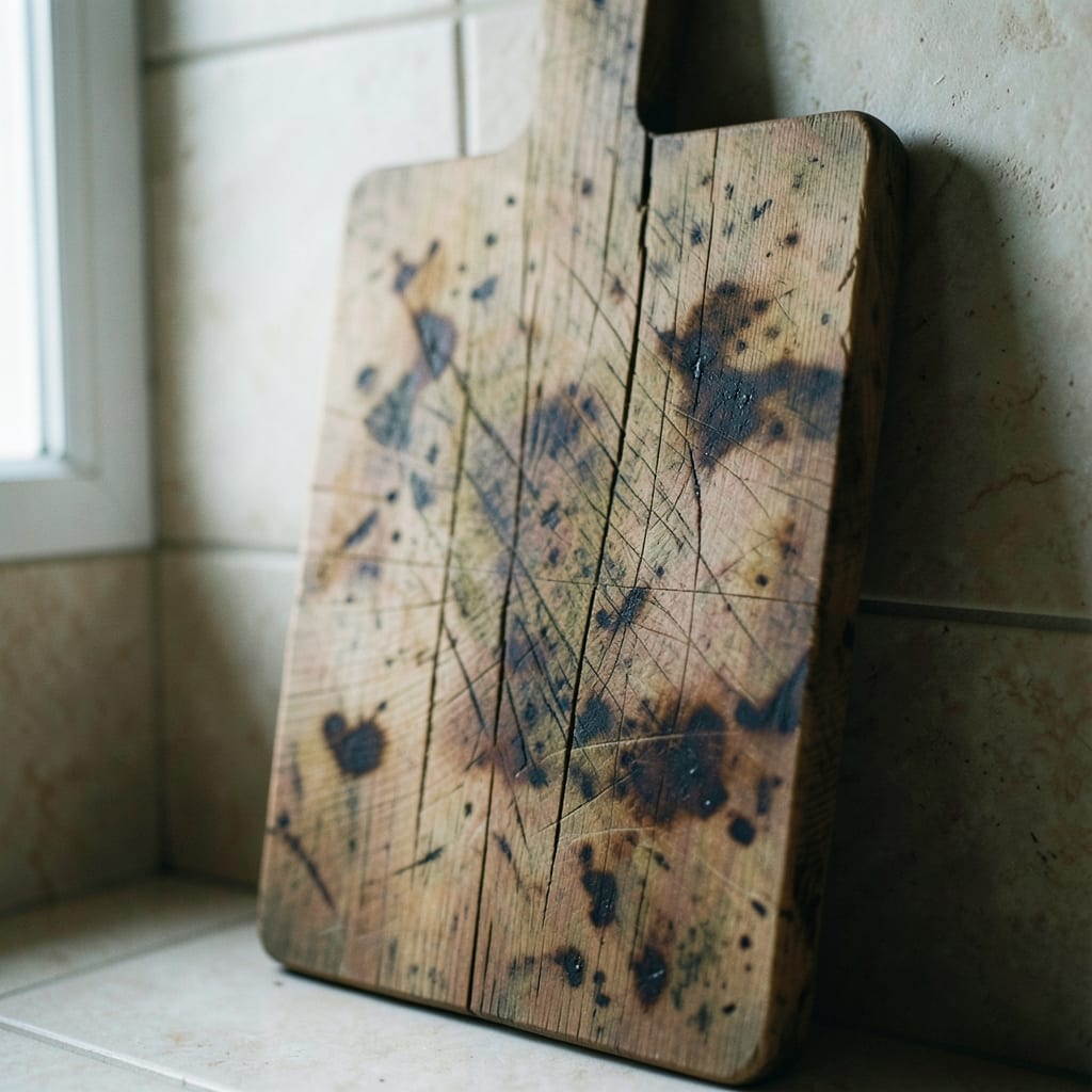 The wooden cutting board