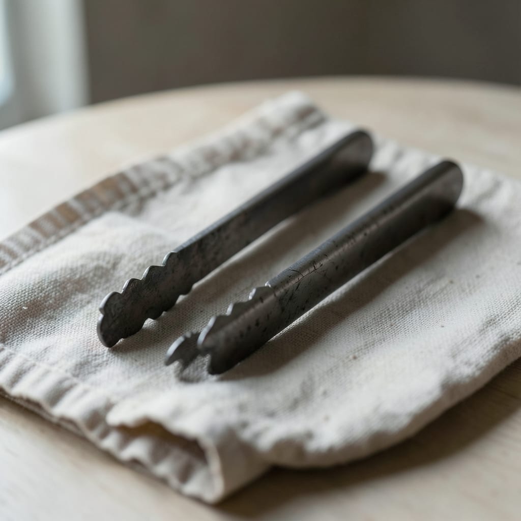 The metal tongs