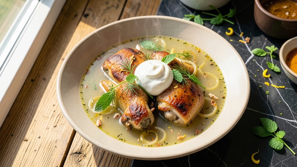 Armenian Chicken Soup Recipe: Herbal Yogurt Broth With Tender Meat