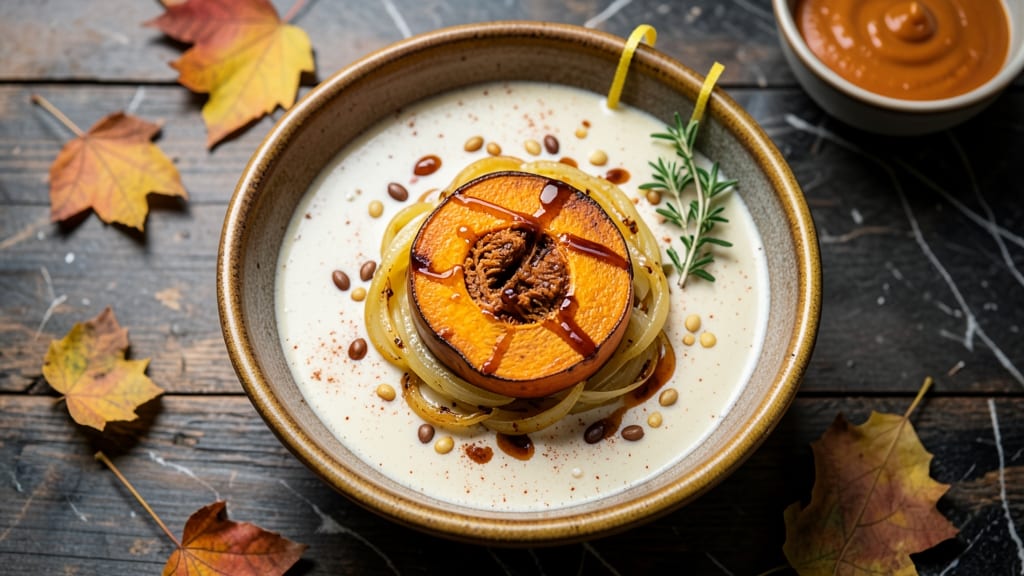 Baked Whole Pumpkin Soup Recipe: Roasted Depth Meets Silky Herb Velout