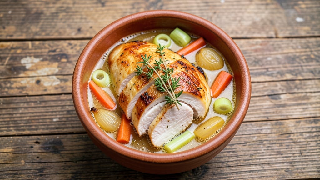 Alpine Village Inn Chicken Soup Recipe: Herb-Infused Velouté With Shaved Celery Crunch