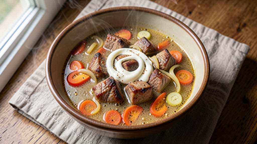 Afghan Soup Recipe: Warm Lamb and Rice Noodles With Earthy Spice