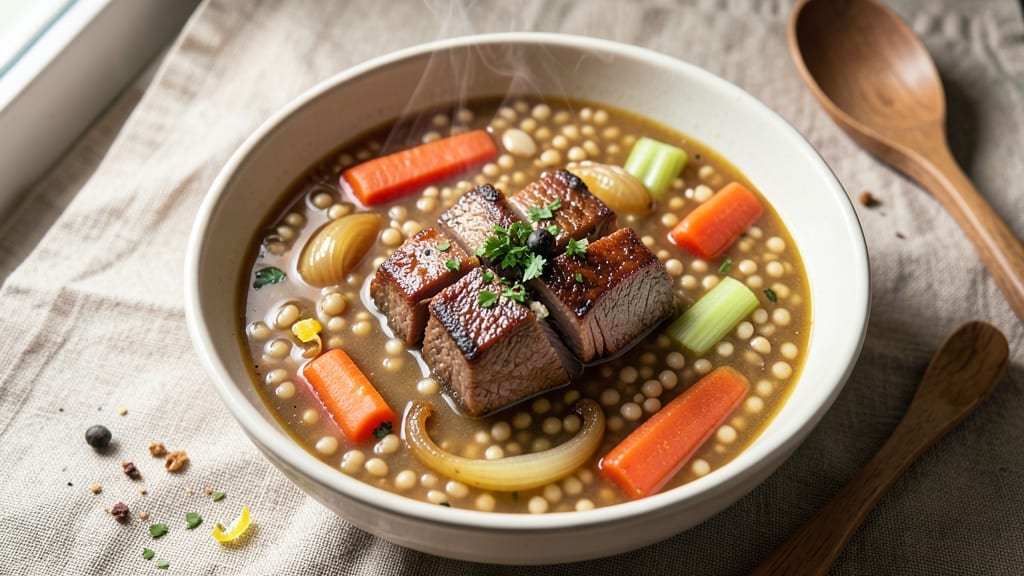 Beef Barely Soup Recipe: Slow-Simmered Heartiness With Chewy Barley Bites