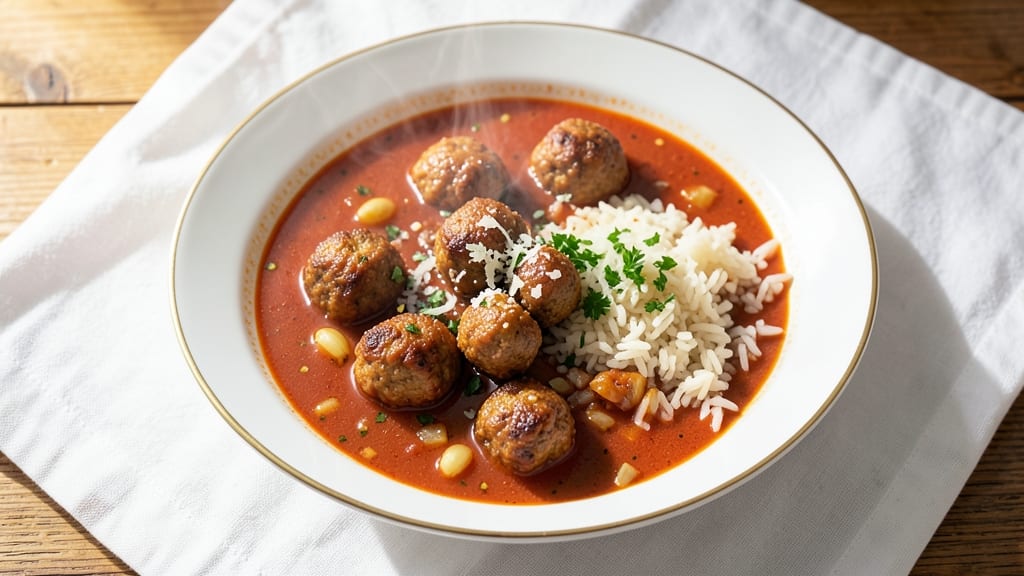 Albondigas Soup Recipe with Rice: Meatballs That Melt in Creamy Tomato Velout