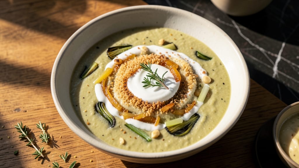 Artichoke Bisque Soup Recipe: Herb-Infused Creaminess With Crispy Celery Crowns